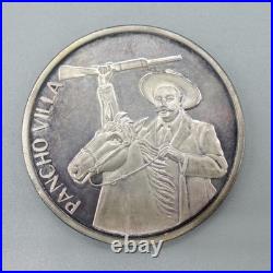 Mexico Pancho Villa Dos Onzas troy. 999 plata pura coin calendario Azteca Hero