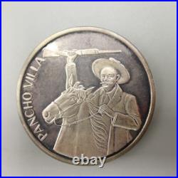Mexico Pancho Villa Dos Onzas troy. 999 plata pura coin calendario Azteca Hero