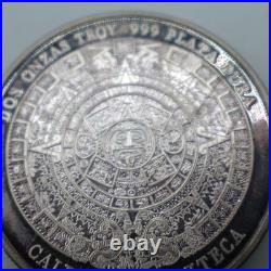 Mexico Pancho Villa Dos Onzas troy. 999 plata pura coin calendario Azteca Hero