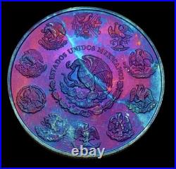 Mexico Silver Libertad 1 Oz 2012 Monster Rainbow Toning Uncirculated