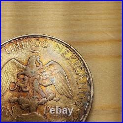 Mexico Un 1910 Peso Caballito Silver Coin Libertad a Caballo Toning Toned