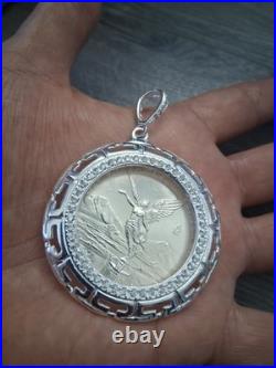 Moneda centenario libertad de 1 OZ, moneda y bizel plata 925 plata real MX