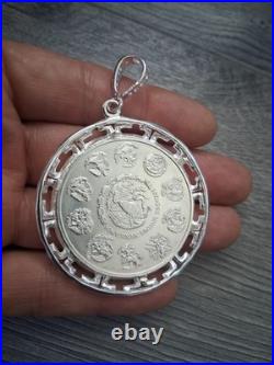 Moneda centenario libertad de 1 OZ, moneda y bizel plata 925 plata real MX