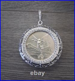 Moneda centenario libertad de 1 OZ, moneda y bizel plata 925 plata real MX