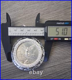 Moneda centenario libertad de 1 OZ, moneda y bizel plata 925 plata real MX