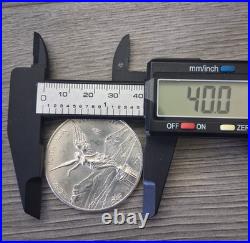 Moneda centenario libertad de 1 OZ, moneda y bizel plata 925 plata real MX