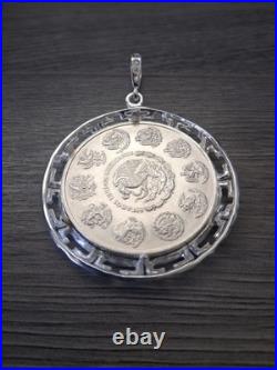 Moneda centenario libertad de 1 OZ, moneda y bizel plata 925 plata real MX