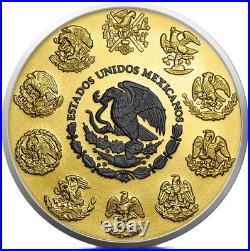 NEW 2024 Mexico Libertad Black Platinum &Gold Gilded 1 oz. 999 Silver Coin BOX