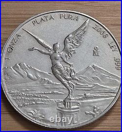 Onza Libertad 2008 Mo 1oz. 999 Mexican Silver Coin Better-Date