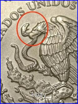 Onza Libertad Mexico 2012 plata. 999 con error de remarcacion en anv y reverso