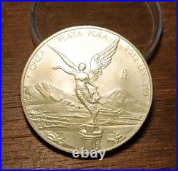 Onza Libertad Mexico 2012 plata. 999 con error de remarcacion en anv y reverso