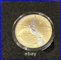 Pristine 2024 Mexico Libertad Silver & 24k Gold withWhite Rhodium (500 Made)