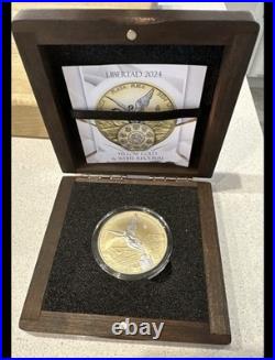 Pristine 2024 Mexico Libertad Silver & 24k Gold withWhite Rhodium (500 Made)