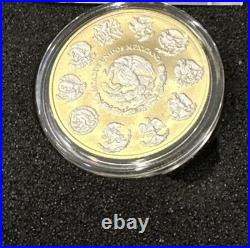 Pristine 2024 Mexico Libertad Silver & 24k Gold withWhite Rhodium (500 Made)
