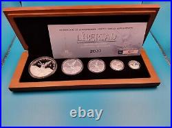 Proof Silver Libertad 5 Coin set Mexican Fractional Limted Mintage-Low #0237