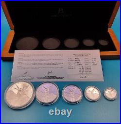 Proof Silver Libertad 5 Coin set Mexican Fractional Limted Mintage-Low #0237