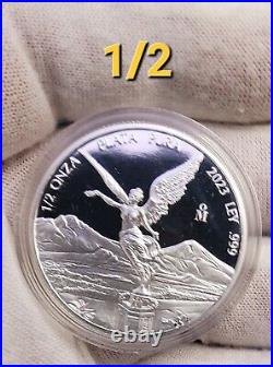 Proof Silver Libertad 5 Coin set Mexican Fractional Limted Mintage-Low #0237