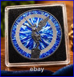 RARE Diamond Ring Sapphire Edition 1oz Silver Libertad Coin! 1 Of Only 100 Made