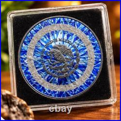 RARE Diamond Ring Sapphire Edition 1oz Silver Libertad Coin! 1 Of Only 100 Made