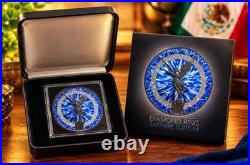 RARE Diamond Ring Sapphire Edition 1oz Silver Libertad Coin! 1 Of Only 100 Made