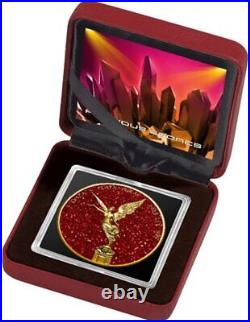 RUBY Precious Gemstones Libertad 1 Oz Silver Coin Mexico 2023