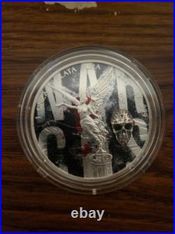 Rare 2021 Narcos Mexican Libertad 1oz. 999 Silver Skull Coin Limited Edition
