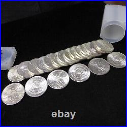 (Roll of 20) 1982 Mo 1 Onza Mexico Plata Pura 1 oz. 999 Silver Coins