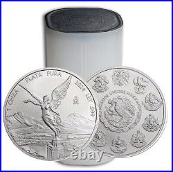 Roll of 25 2024 Mexico 1 Onza Silver Libertad 1 oz. 999 Fine Silver BU