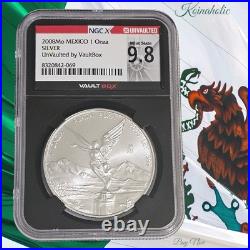 Silver 2008mo Mexico 1 Onza NGC X UnVaulted 9.8 Libertad Fast Ship