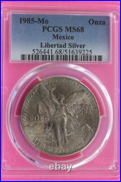Toned 1985 MS 68 Libertad Mexico 1 OZ Silver Coin PCGS Certified Authentic 112