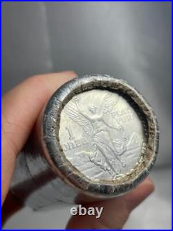 UNC Bank Roll, 1986 Mexico Libertad. 999 1 ozt Silver Coin, Plata Pura L5.32