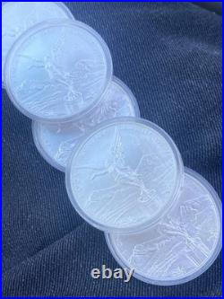 Uncirculated Silver 1 oz Libertad 5-Piece 2017,17,20,21,21 total of 5 ounces